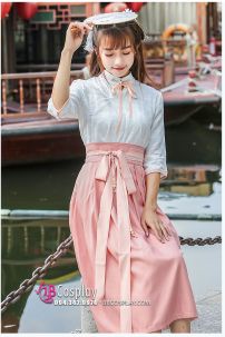 Đồ Hằng Nga Cách Tân Váy Hồng Phấn