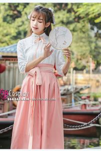 Đồ Hằng Nga Cách Tân Váy Hồng Phấn