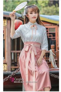 Đồ Hằng Nga Cách Tân Váy Hồng Phấn