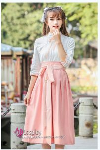 Đồ Hằng Nga Cách Tân Váy Hồng Phấn
