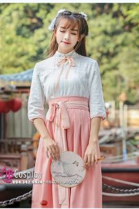 Đồ Hằng Nga Cách Tân Váy Hồng Phấn