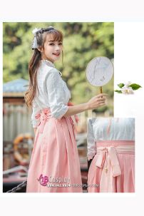 Đồ Hằng Nga Cách Tân Váy Hồng Phấn