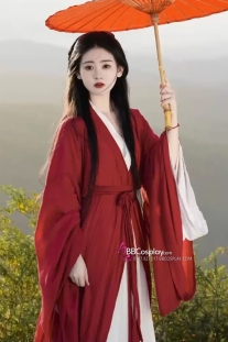 Trang Phục Hằng Nga Hồng Y - Cổ Trang Đỏ Lót Trắng