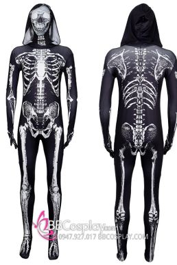 Trang Phục Bộ Xương Halloween Skeleton Jumsuit