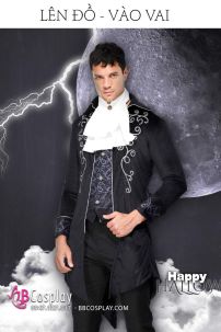 Tuxedo Gothic Halloween Black - Vest Đuôi Tôm Đen