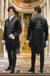 Vest Tuxedo Gothic Halloween Black - Vest Đuôi Tôm Đen