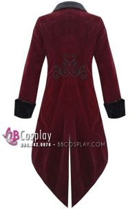 Áo Vest Ma Cà Rồng Đỏ Đen - Vải Nhung