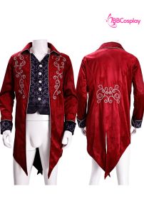 Áo Vest Ma Cà Rồng Đỏ Đen - Vải Nhung