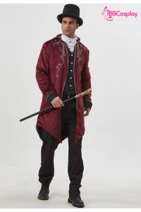 Áo Vest Ma Cà Rồng Đỏ Đen - Vải Nhung