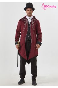 Áo Vest Ma Cà Rồng Đỏ Đen - Vải Nhung