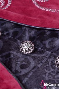 Áo Vest Ma Cà Rồng Đỏ Đen - Vải Nhung