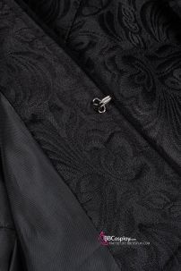 Áo Khoác Nam Tước Châu Ân Đen In Hoa Văn Chìm Cổ Nhung