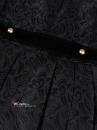 Áo Khoác Nam Tước Châu Ân Đen In Hoa Văn Chìm Cổ Nhung