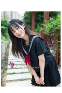 Trang Phục Seifuku Nữ Sinh Nhật Dễ Thương Áo Đen Váy Đen - Tay Ngắn