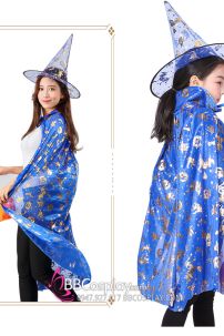 Áo Choàng Phù Thuỷ In Nhủ Kèm Nón
