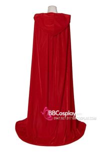 Áo Choàng Đỏ Nỉ Nhung Có Nón Dài