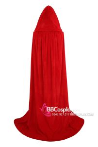 Áo Choàng Đỏ Nỉ Nhung Có Nón Dài