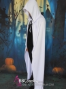 Áo Choàng Trắng Nhung Có Nón Dài Hallowen Costume