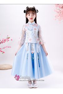 Hỉ Phục Bé Gái Xanh Pastel