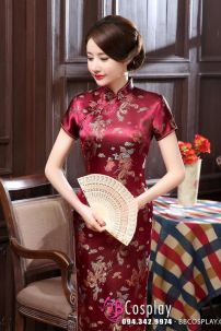 Áo Sẫm Quảng Châu Đỏ Đô Dài