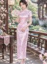 Áo Sẫm Quảng Châu Hồng Phấn Dài