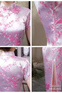 Áo Sẫm Quảng Châu Hồng Phấn Dài