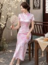 Áo Sẫm Quảng Châu Hồng Phấn Dài