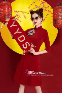 Sườn Xám Cách Tân Hồng Minh Châu 2023