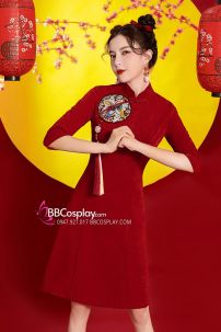 Sườn Xám Cách Tân Hồng Minh Châu 2023