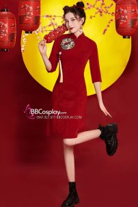 Sườn Xám Cách Tân Hồng Minh Châu 2023