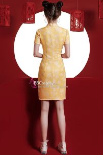 Sườn Xám Vàng Cam Ngọt Ngào