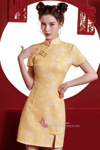 Sườn Xám Vàng Cam Ngọt Ngào