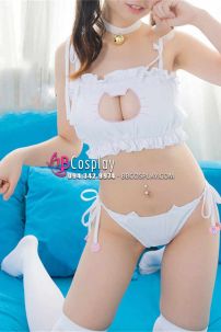 Bikini Cosplay Mèo Trắng Sexy