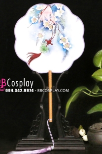 Quạt Mỹ Nhân Hoa- Đồng Tâm Và Đào Trắng