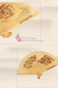 Quạt Gỗ Khắc Hình Cây Tùng