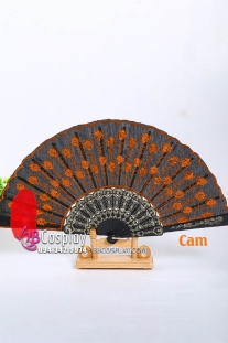 Quạt Ren Kim Sa - Màu Cam