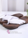Guốc Gỗ Geta Bản Gỗ Nâu Quai Trắng