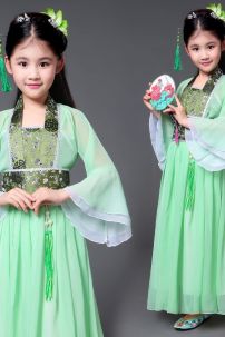 Đồ Cổ Trang Tiểu Hồng Thiên Nữ Bé Gái Tiểu Thanh