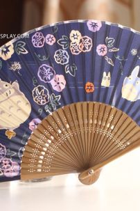 Uchiwa Quạt Vải Nhật Bản- Totoro Xanh Đậm