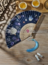 Uchiwa Quạt Vải Nhật Bản- Totoro Xanh Đậm