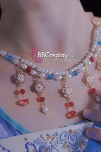 Vòng Cổ Đôn Hoàng Ngọc Trai Đỏ