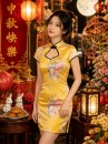 Sườn Xám Bách Hoa Vàng Phi Size M