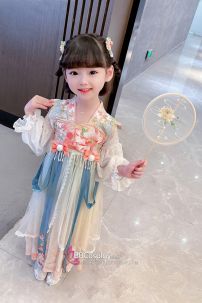 Hán Phục Hằng Nga Bé Gái Váy Chuyển Màu