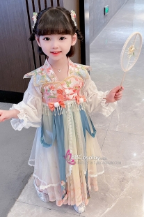 Hán Phục Hằng Nga Bé Gái Váy Chuyển Màu