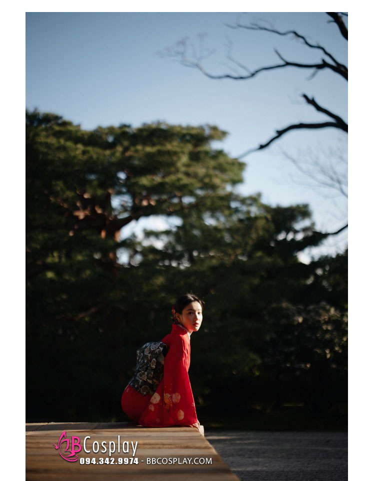 Yukata Chuẩn Nhật Đỏ (Kimono Mùa Hè Rực Rỡ)