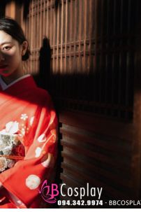 Yukata Chuẩn Nhật Đỏ (Kimono Mùa Hè Rực Rỡ)