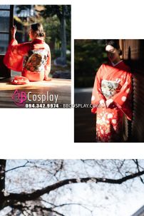 Yukata Chuẩn Nhật Đỏ (Kimono Mùa Hè Rực Rỡ)