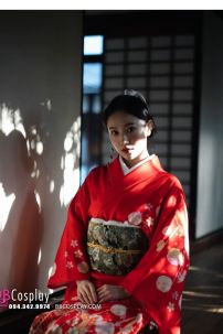 Yukata Chuẩn Nhật Đỏ (Kimono Mùa Hè Rực Rỡ)