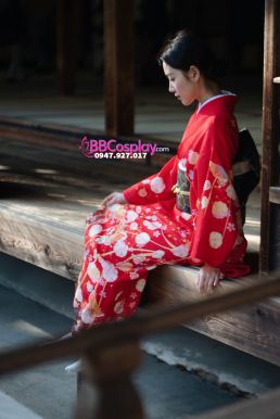Yukata Chuẩn Nhật Đỏ (Kimono Mùa Hè Rực Rỡ)