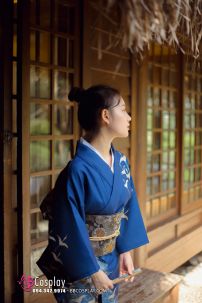 Yukata Chuẩn Nhật Xanh Đàn Hạc Bay